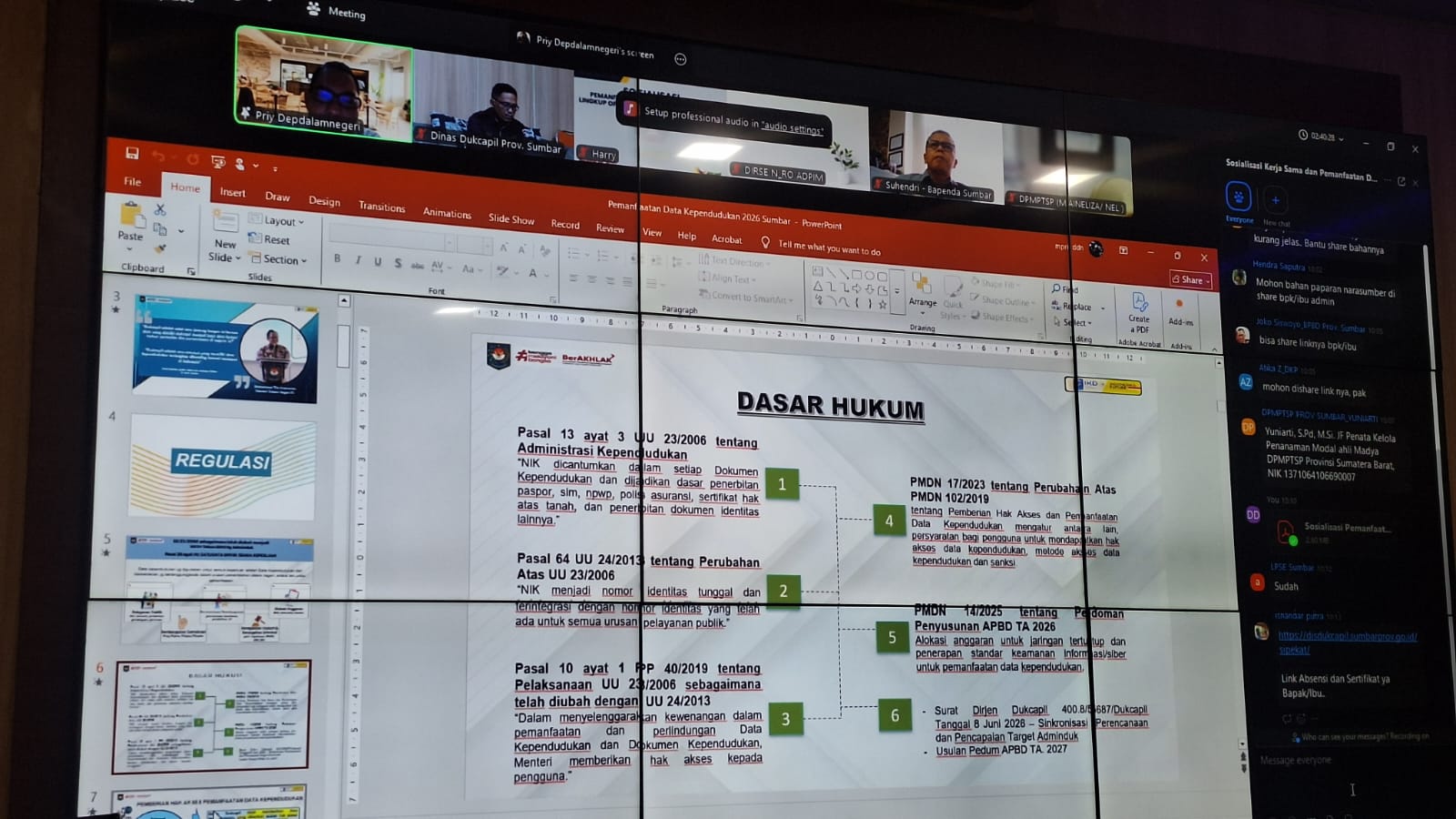 Sosialisasi Kerja Sama dan Pemanfaatan Data Kependudukan Dukcapil dalam Pelayanan Publik serta Sosialisasi Inovasi SIDAPENDA, SIGADIS, dan SIPEKAT